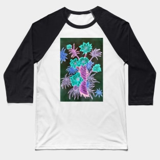 Neon Floral Painting Baseball T-Shirt